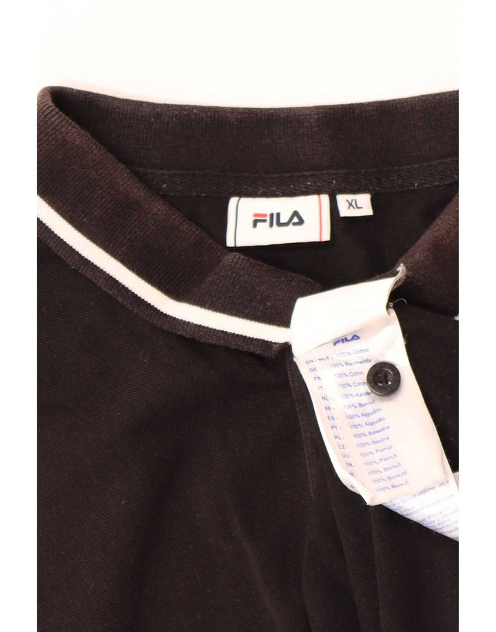 Мужская рубашка-поло Fila XL, черный хлопок