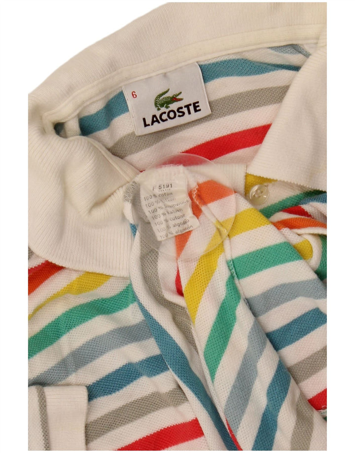 Мужская рубашка-поло Lacoste, размер 6 XL, хлопок в разноцветную полоску