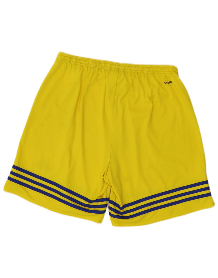 Мужские спортивные шорты Adidas Climalite, большие желтые полиэстеровые шорты