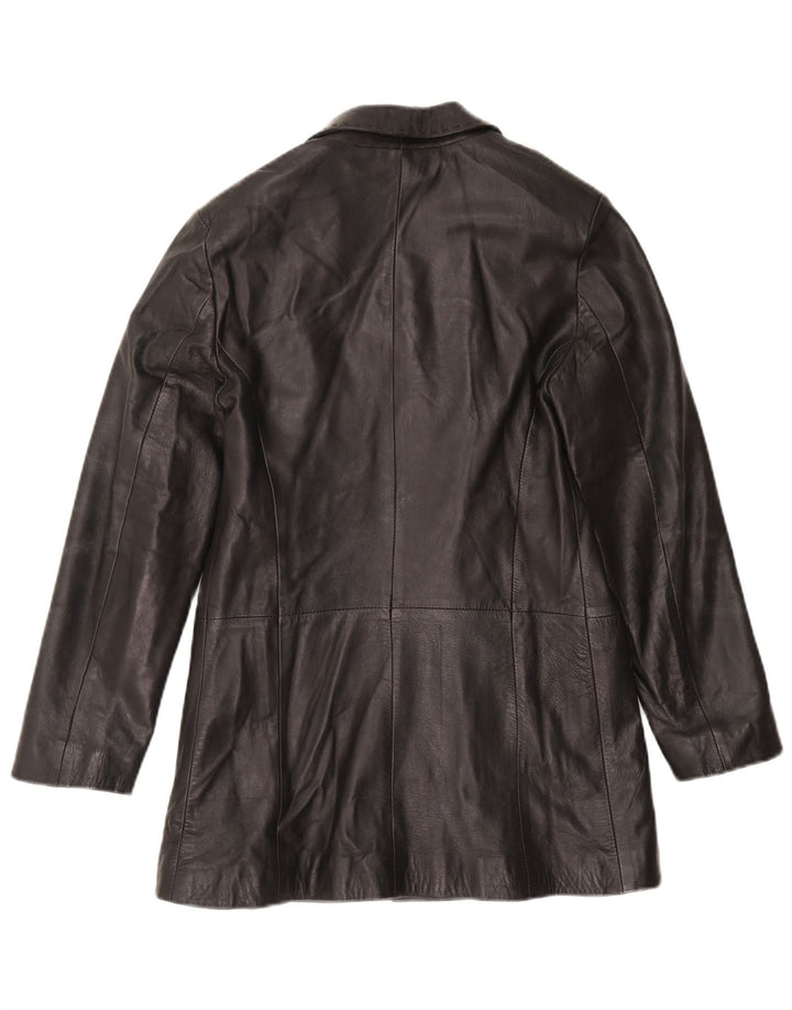 Женское кожаное пальто Mira Furs IT 42 Medium Black Leather