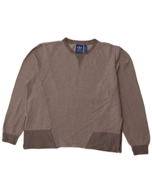 Женский джемпер оверсайз ADIDAS UK 18 XL, серый хлопок