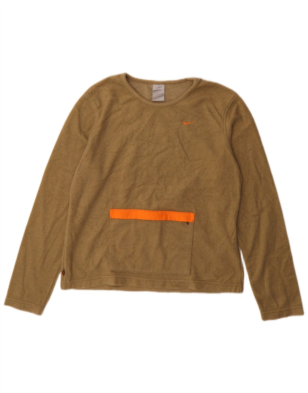 Женский флисовый джемпер NIKE, размер США 12/14, большой цвет, полиэстер цвета хаки