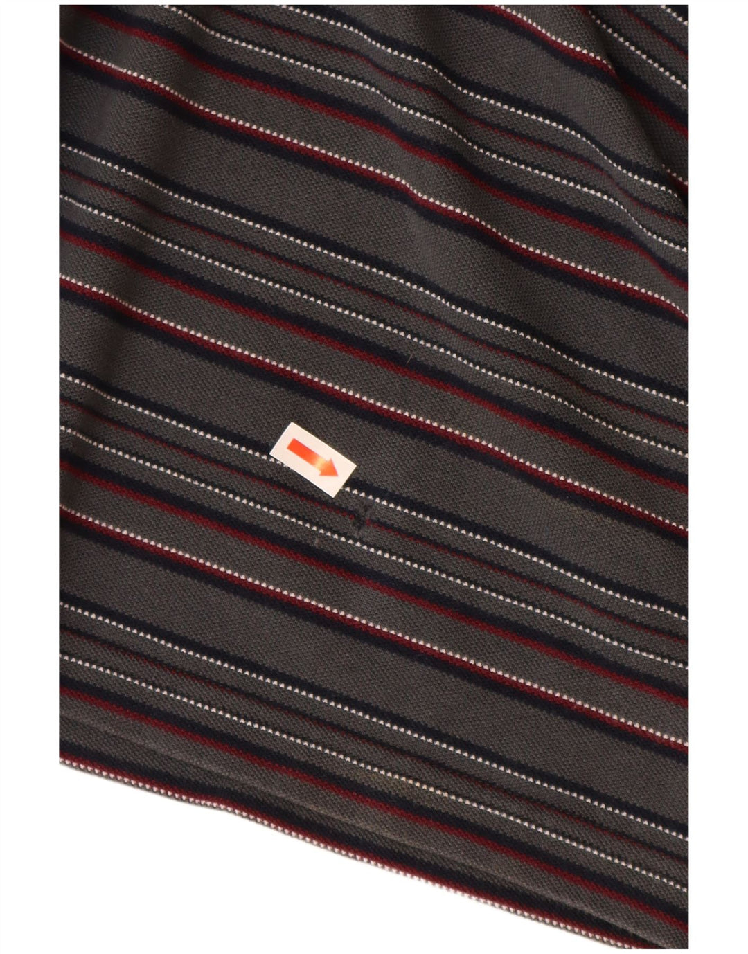 FRED PERRY Мужская рубашка поло с длинным рукавом, хлопковая серая полоска среднего размера