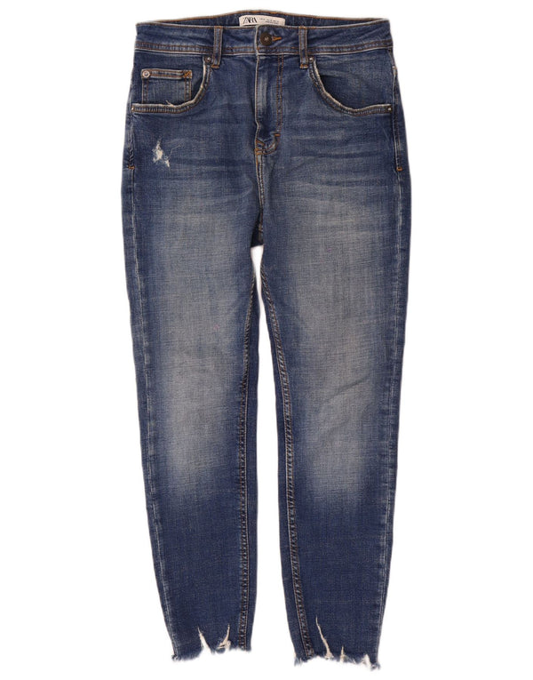 Мужские потертые узкие джинсы Zara EU 38, маленькие W30 L26, синие, хлопок
