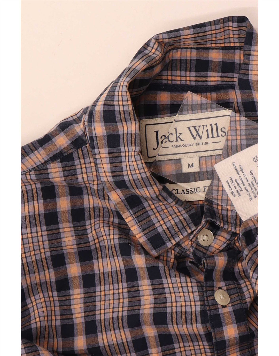 Мужская рубашка классического кроя Jack Wills, хлопковая синяя клетка среднего размера
