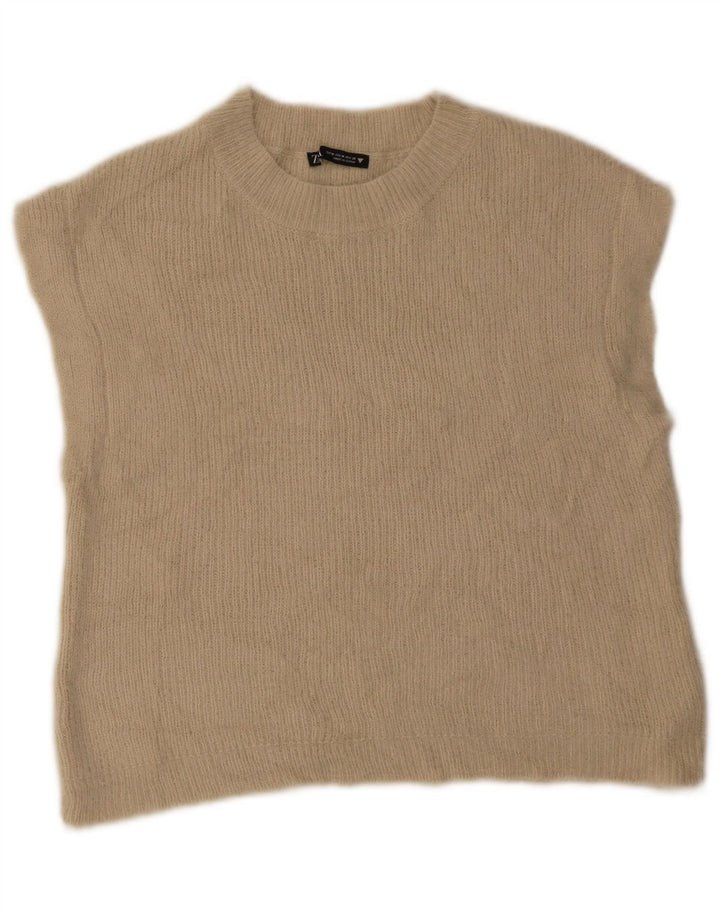 Женская майка Zara Vest UK 12, средний бежевый акрил