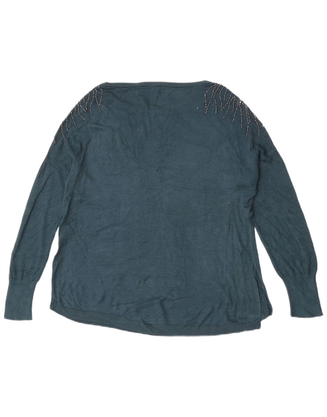Женский свободный джемпер с вырезом «лодочка» Oasis, размер UK 10, маленький синий, вискоза
