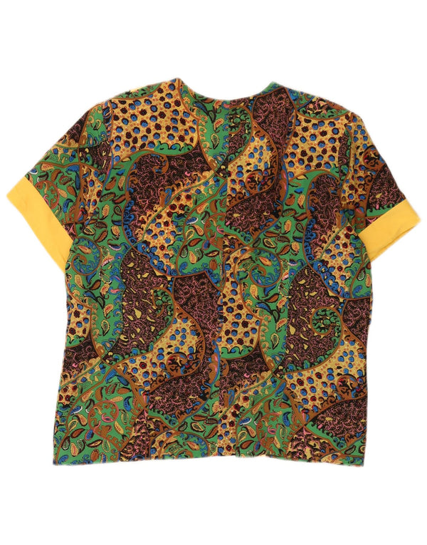 ВИНТАЖНЫЙ женский пиджак с коротким рукавом, Великобритания 14, большой разноцветный