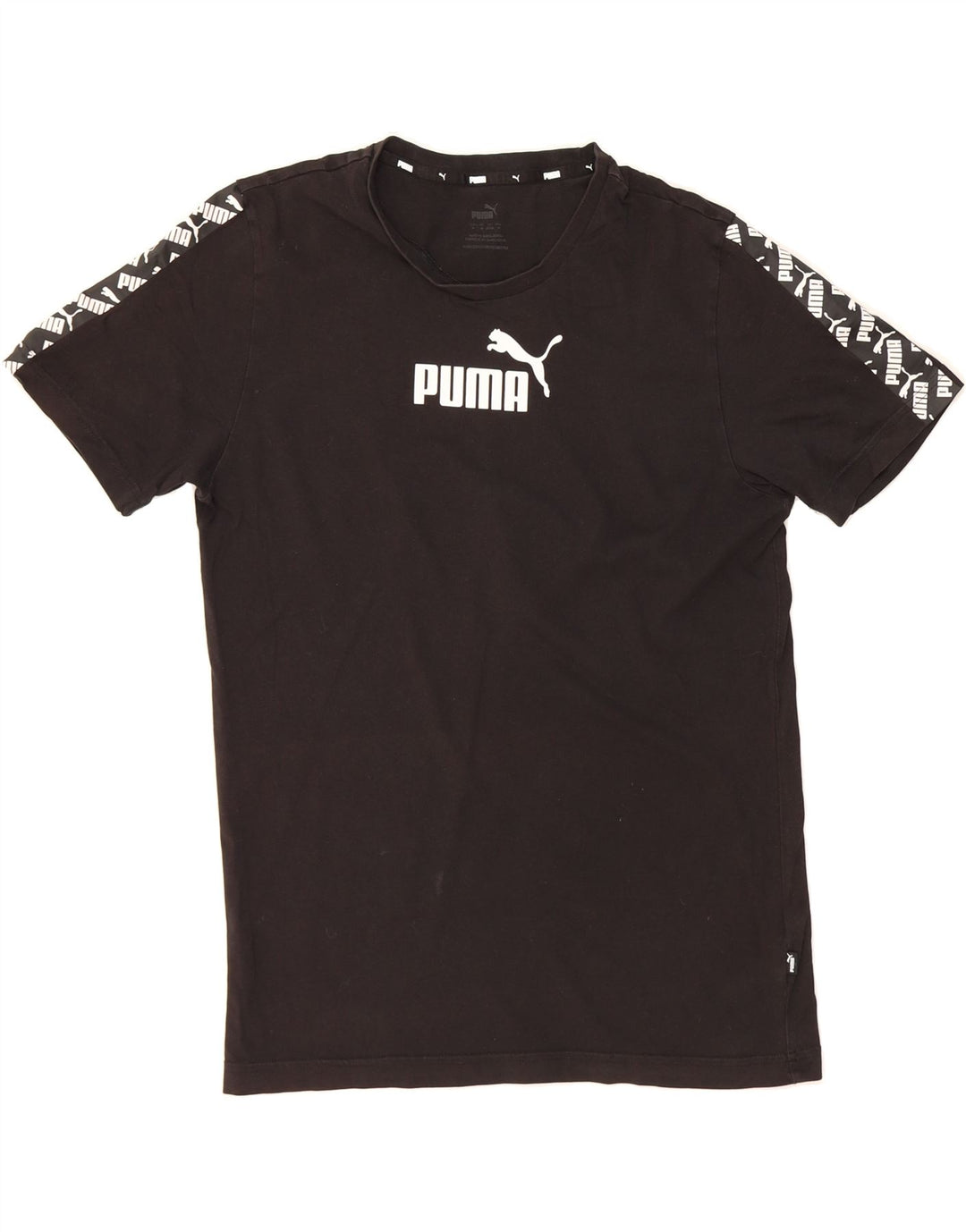 PUMA Mens Graphic T-Shirt Top Medium Black Cotton Vintage Puma and Second-Hand Puma from Messina Hembry 