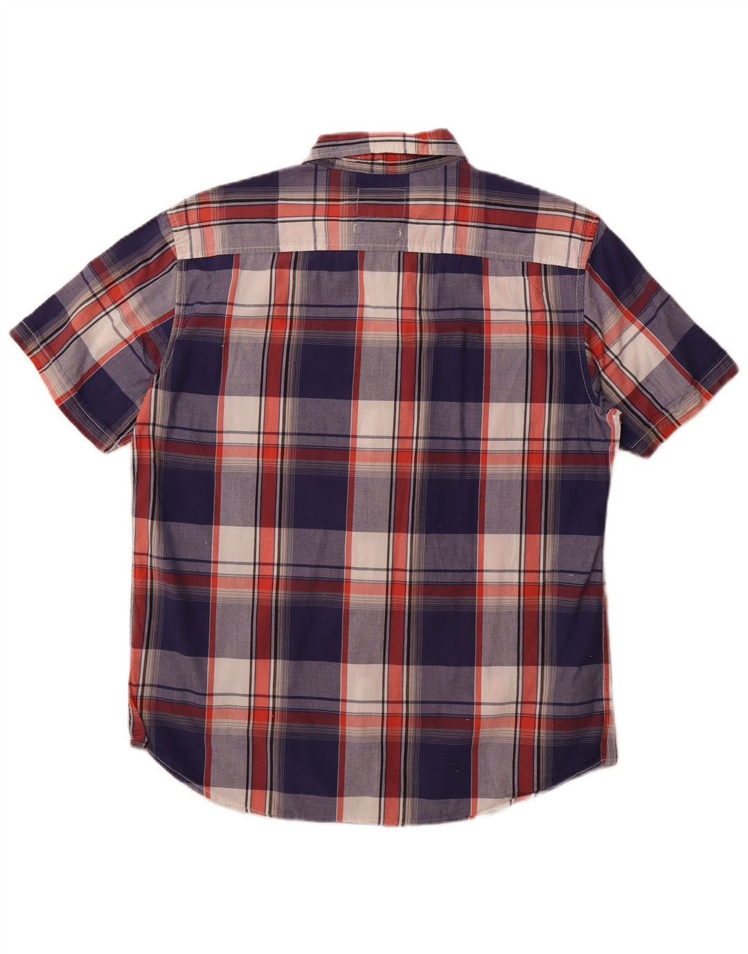 Мужская приталенная рубашка Angelo Litrico с коротким рукавом, размер 43/44 XL, синяя клетка