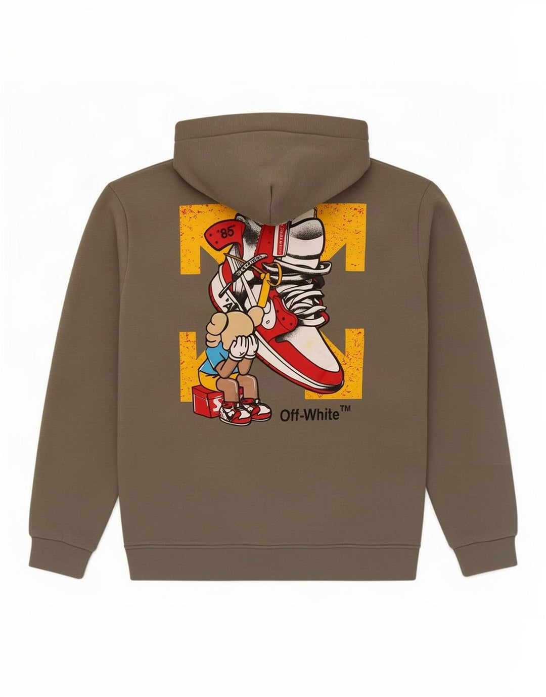 Мужской джемпер с капюшоном Off-White с рисунком 2XL, хаки