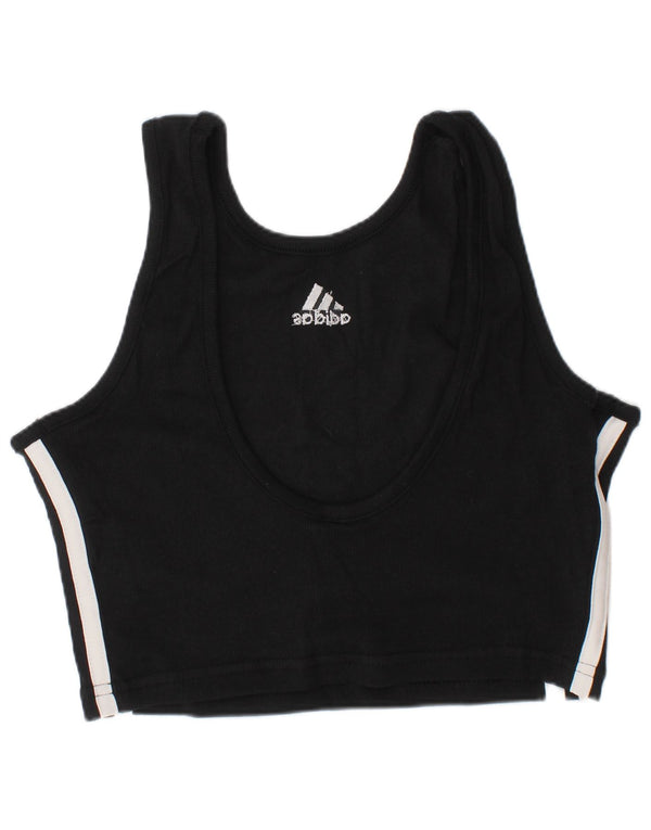 Женский спортивный бюстгальтер Adidas Top UK 8/10, маленький спортивный хлопок в черную полоску