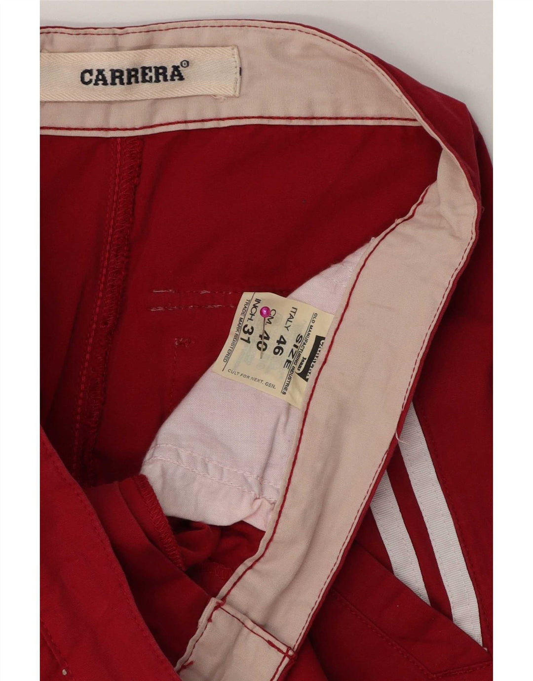 Carrera Мужские прямые брюки W31 L31 красные хлопковые