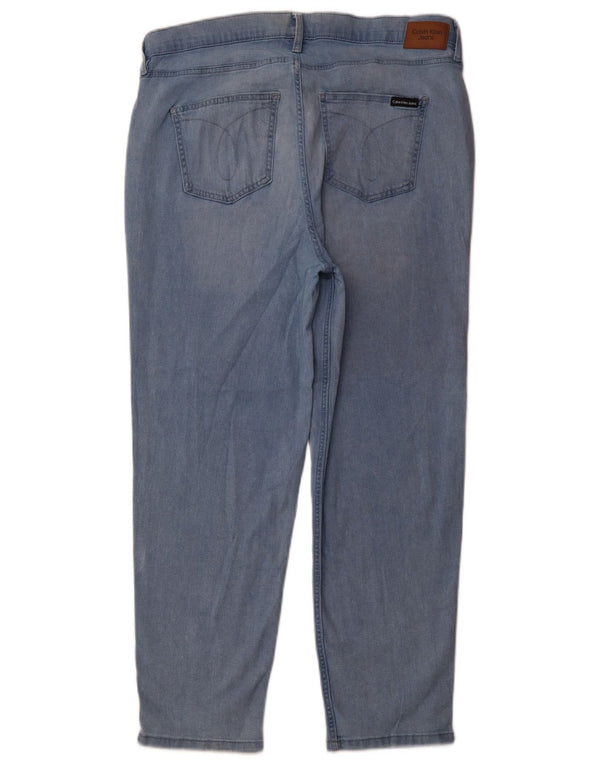 Женские укороченные джинсы Calvin Klein Slim, размер США 16, большие размеры W33 L26, синий хлопок