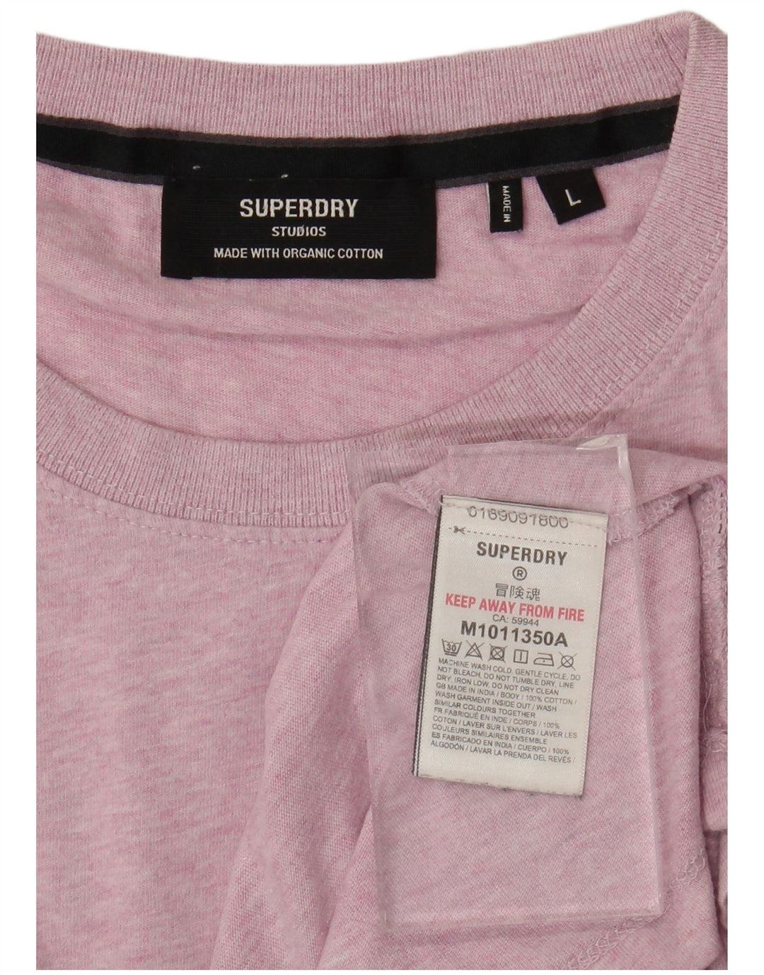 SUPERDRY Мужская футболка из хлопка большого размера розового цвета с крапинками