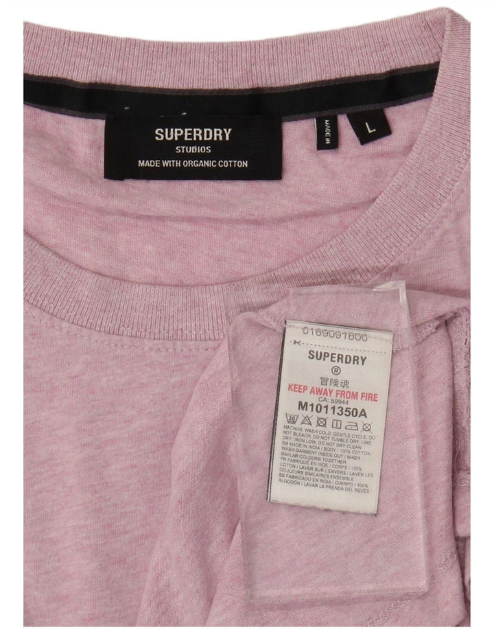 SUPERDRY Мужская футболка из хлопка большого размера розового цвета с крапинками