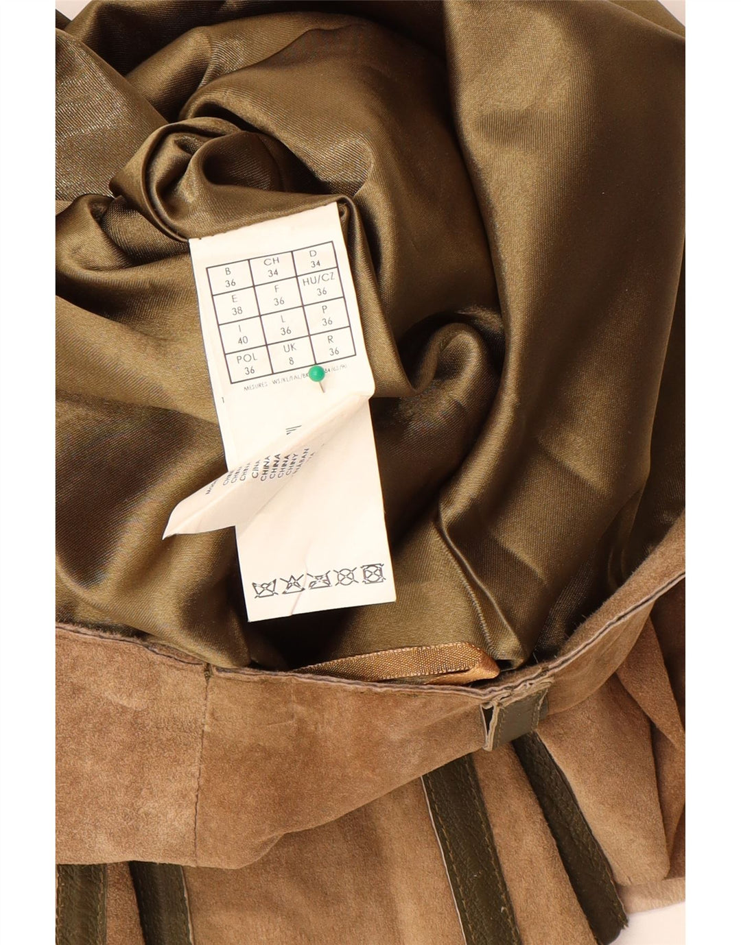 Женская замшевая юбка-трапеция Promod UK 8, маленькая W28, бежевая кожа