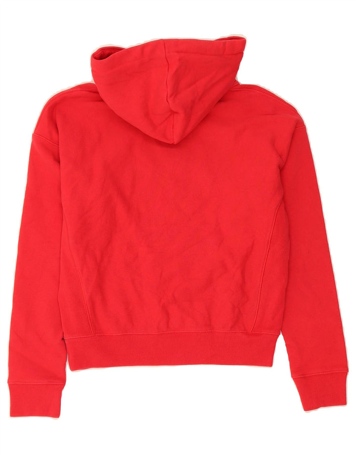 CHAMPION Womens Reverse Weave Graphic Hoodie Jumper UK 14 Medium Red Vintage Champion and Second-Hand Champion from Messina Hembry 