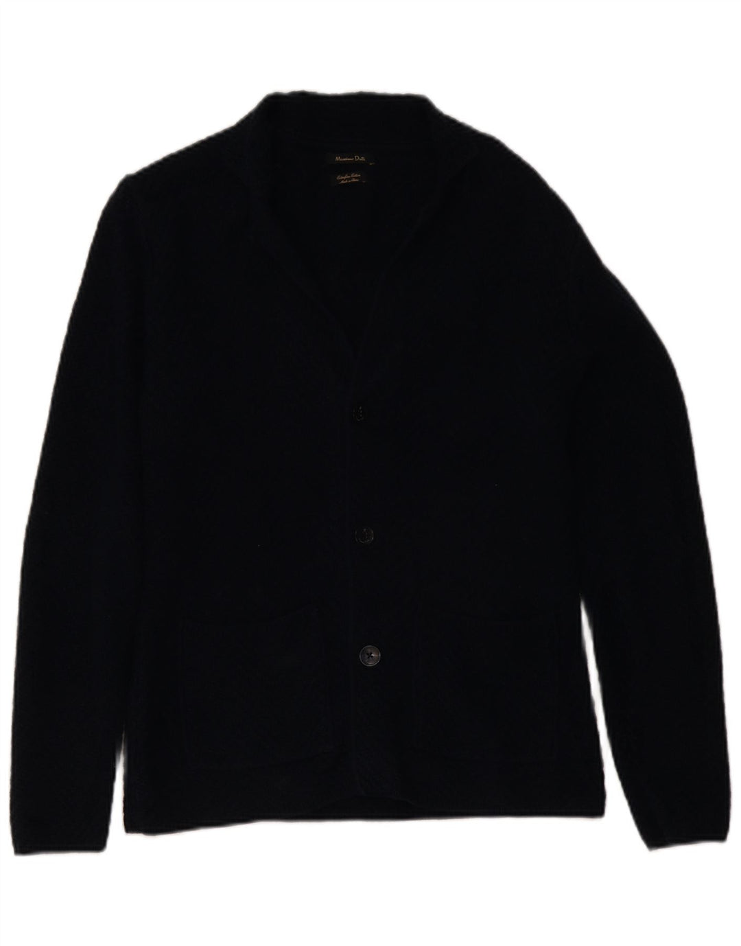Мужской кардиган Massimo Dutti, средний темно-синий хлопковый свитер