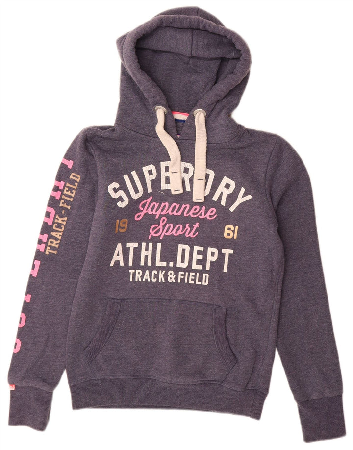 Женский джемпер с капюшоном SUPERDRY UK 6 XS, темно-синий, хлопок