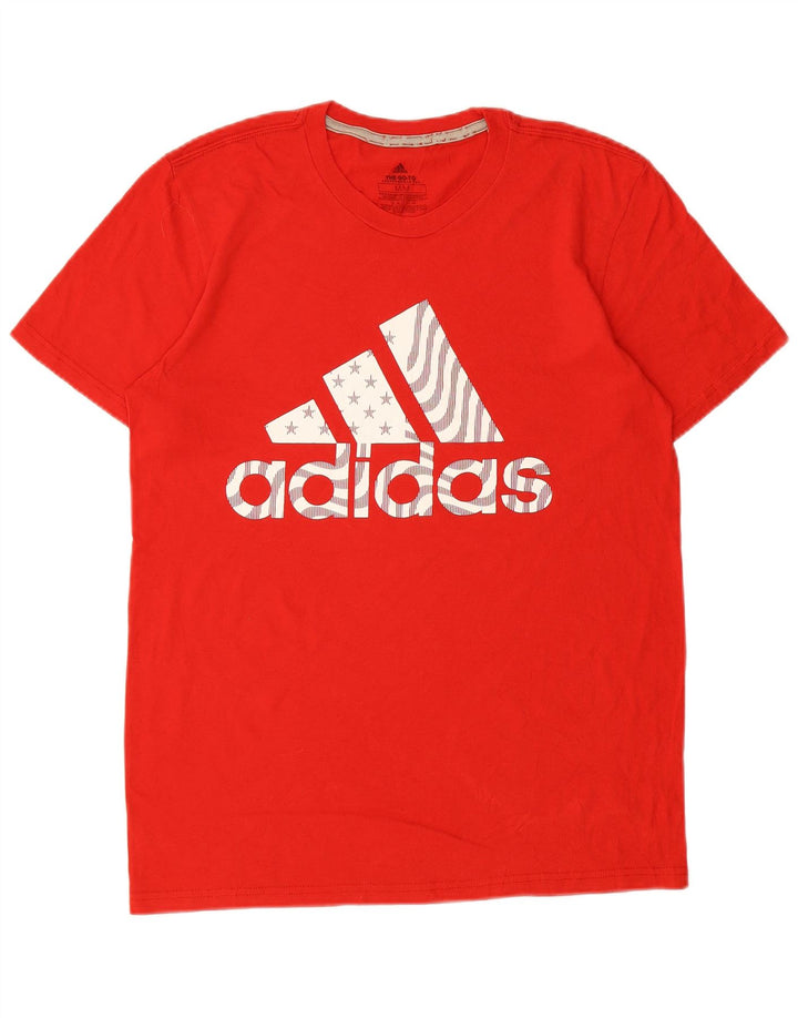ADIDAS Mens Climalite Graphic T-Shirt Top Medium Red Cotton
