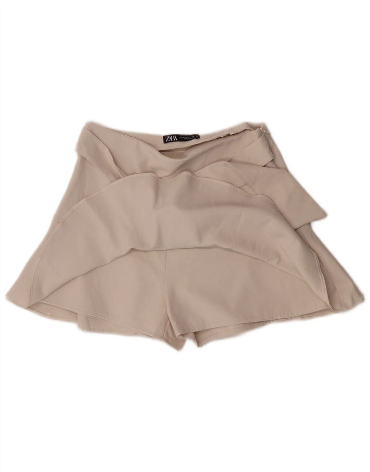 Zara Женская мини-юбка-шорта среднего размера W28 Off White