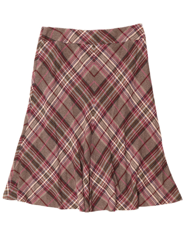 Женская юбка-трапеция VIYELLA UK 16, большая W36, серая, шерсть в клетку