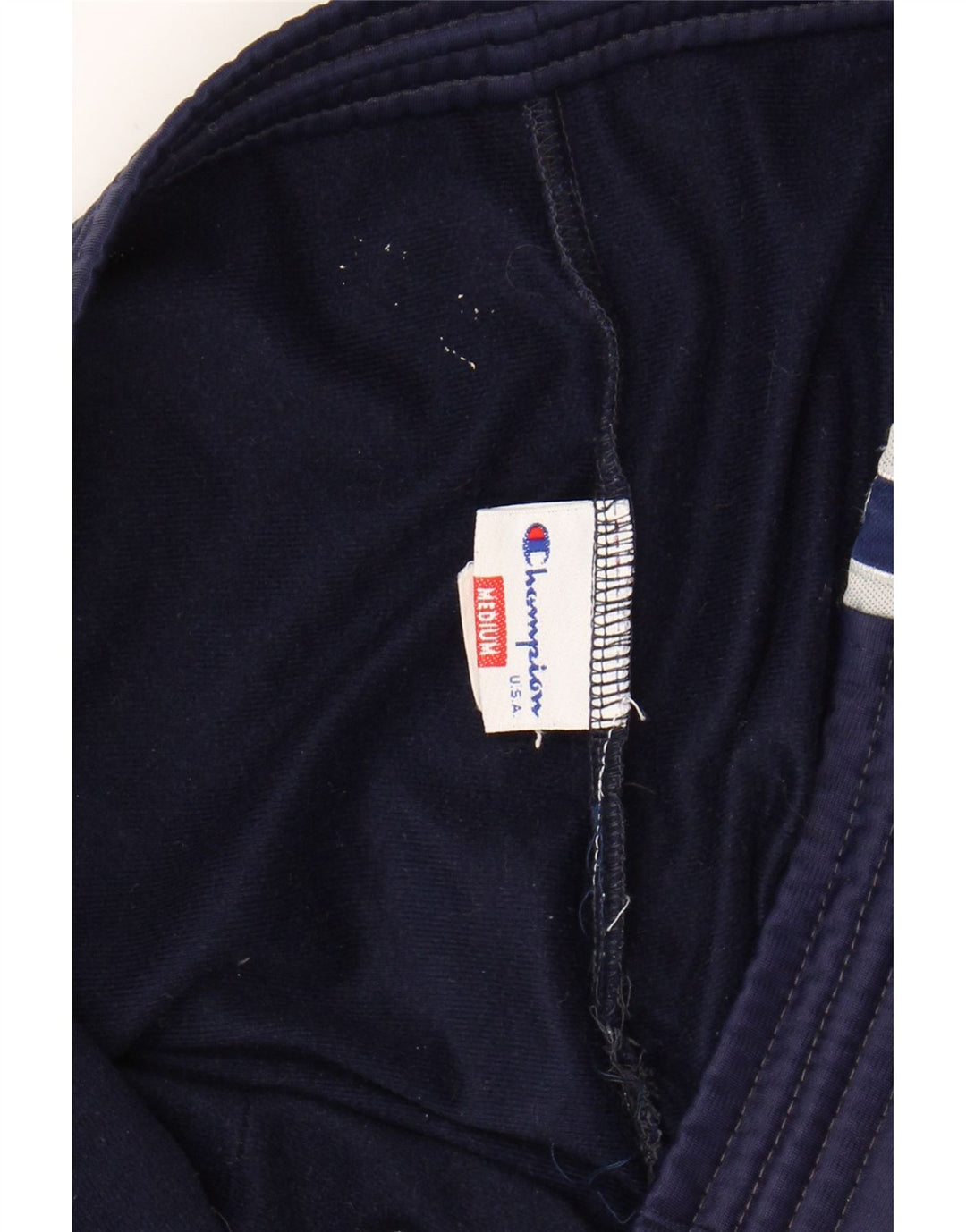 CHAMPION Mens Graphic Tracksuit Trousers Medium  Navy Blue Polyester Vintage Champion and Second-Hand Champion from Messina Hembry 