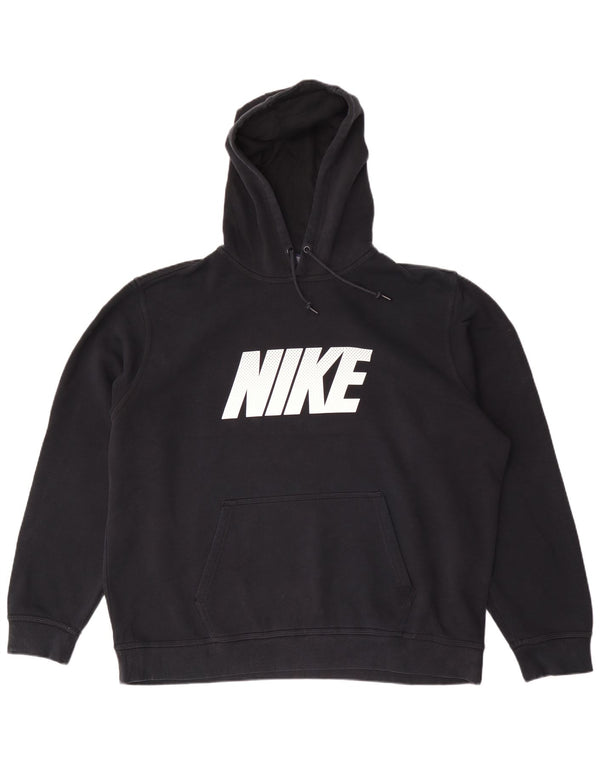 Мужской джемпер с капюшоном с графическим рисунком Nike 2XL, черный хлопок
