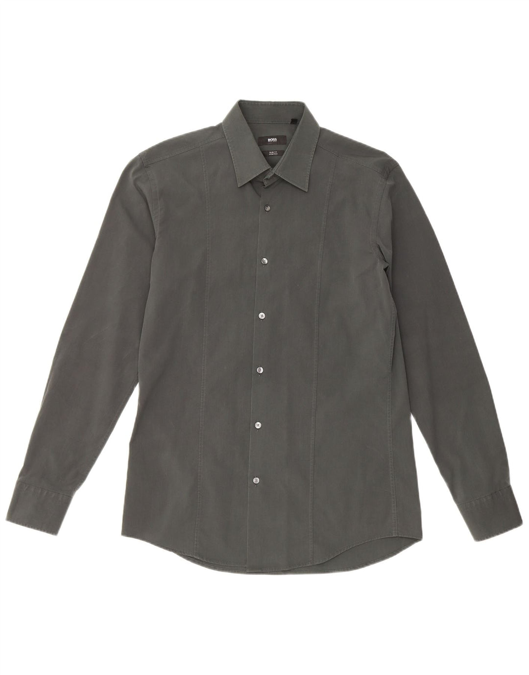 Мужская рубашка приталенного кроя HUGO BOSS, размер 40, средний зеленый хлопок, хлопок