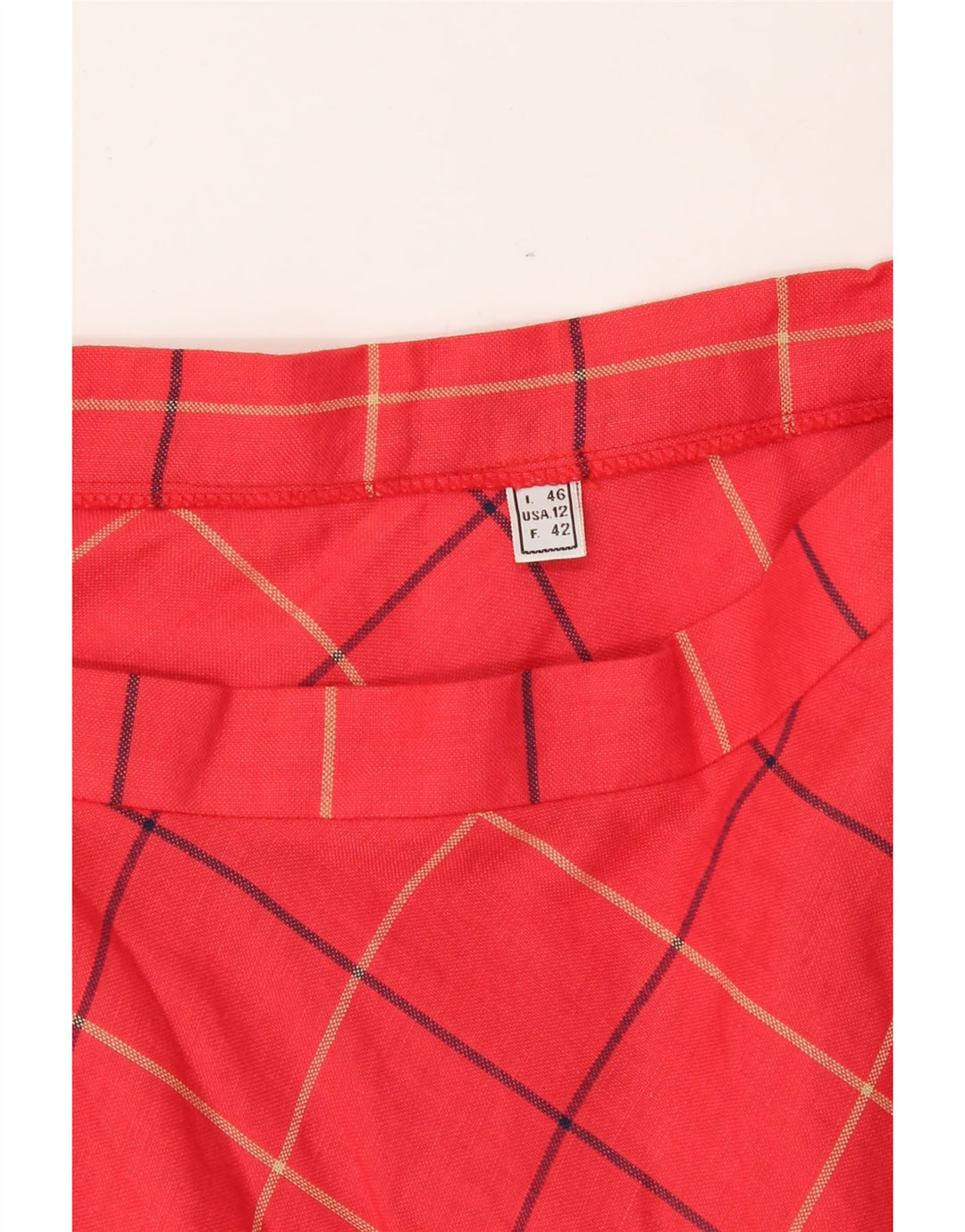 VINTAGE Womens A-Line Skirt IT 46 Large W28  Red Check Vintage Vintage and Second-Hand Vintage from Messina Hembry 