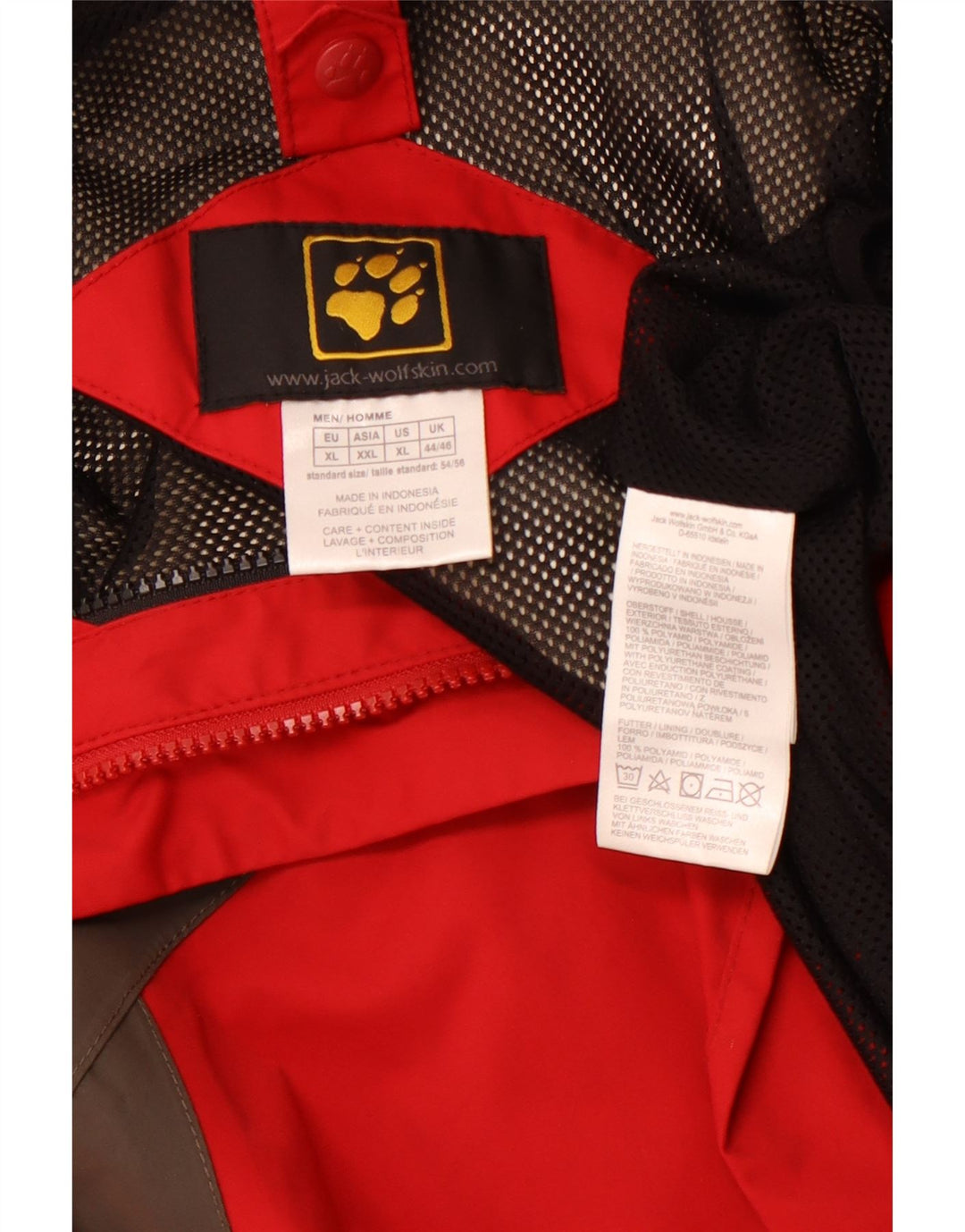 Мужская дождевик JACK WOLFSKIN UK 44/46 XL Красный Полиамид с цветными блоками