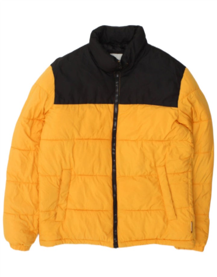 Мужская стеганая куртка Jack & Jones UK 38, средний желтый цвет с цветными блоками