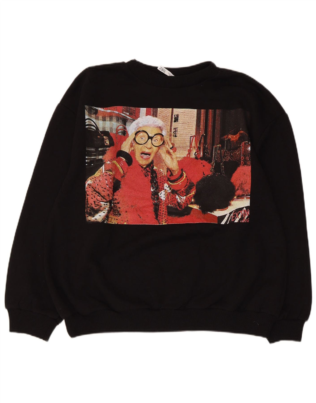 Женский свитер ZARA с рисунком, Великобритания 14, средний черный, хлопок