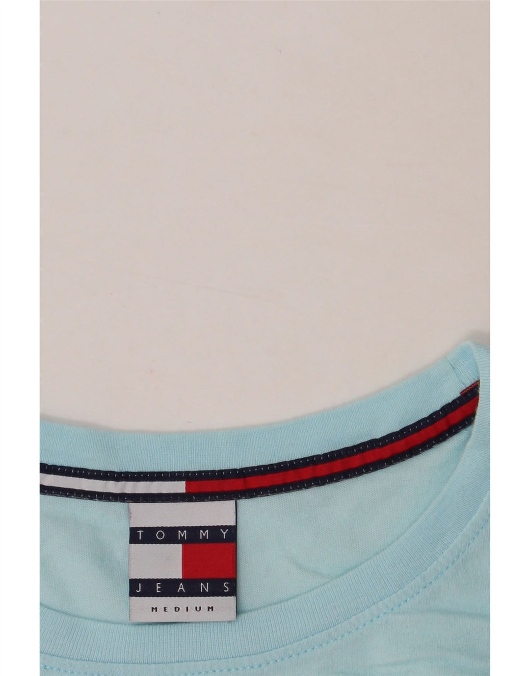 TOMMY HILFIGER Womens Graphic T-Shirt Top UK 14 Medium Blue Vintage Tommy Hilfiger and Second-Hand Tommy Hilfiger from Messina Hembry 
