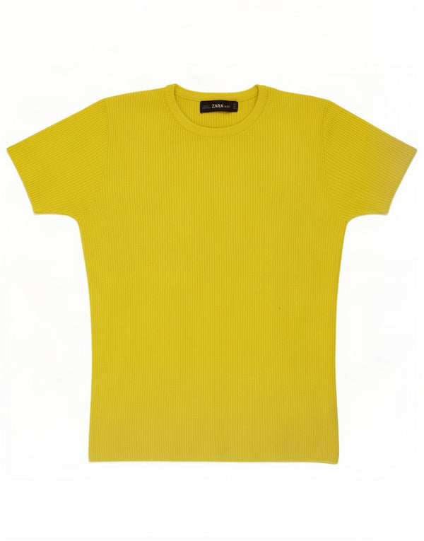 Женская футболка Zara Top UK 10, маленькая, желтая, вискоза