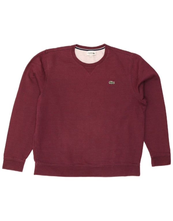 Мужской свитшот Lacoste, размер 6 XL, бордовый хлопок, хлопок