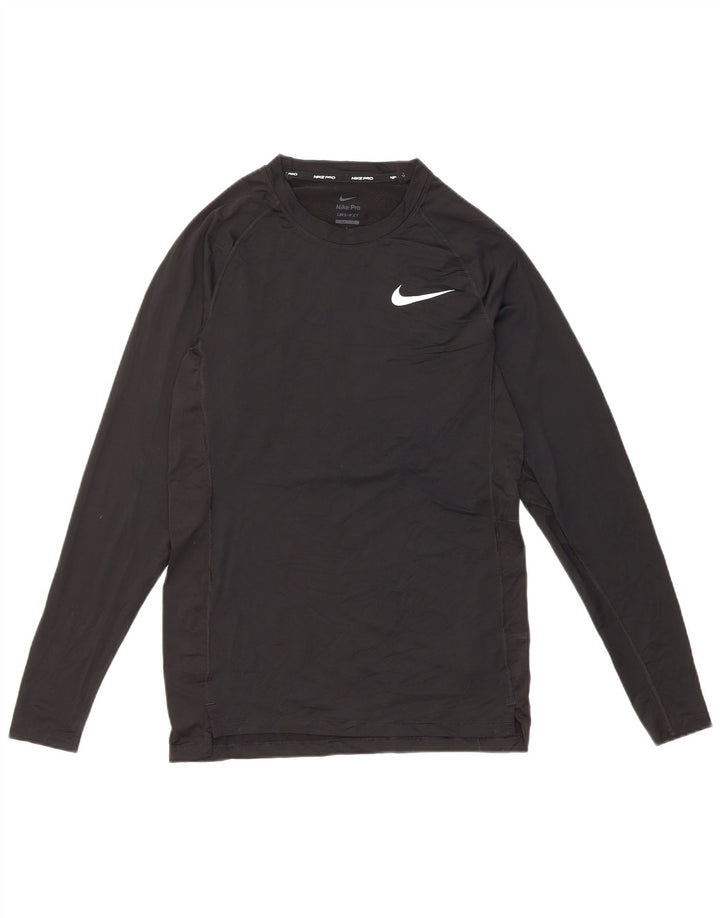 Мужские кроссовки Nike Dri Fit Slim Top с длинным рукавом, маленький черный полиэстер