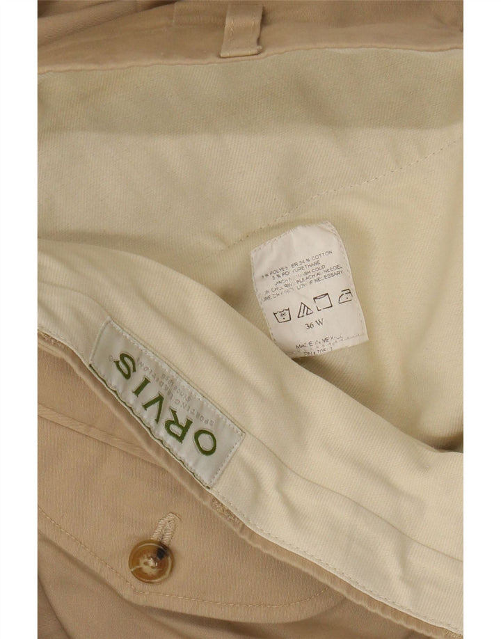 Мужские прямые брюки чинос Orvis W36 L30 бежевого цвета из полиэстера