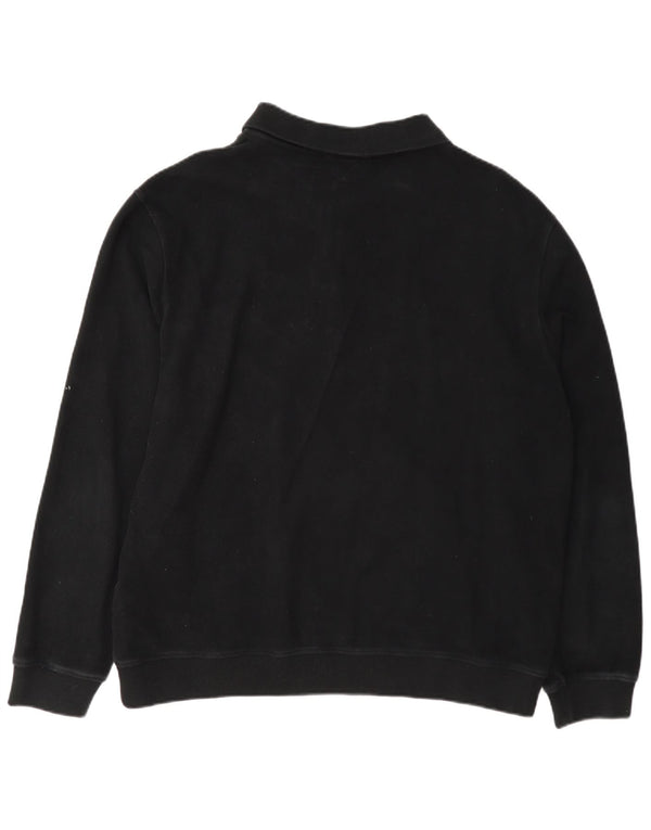 Massimo Dutti Mens Polo Neck Jumper Sweater 2XL Black Cotton