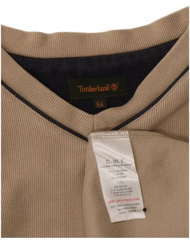 Топ Timberland для мальчиков с длинным рукавом 15-16 лет, бежевый, хлопок