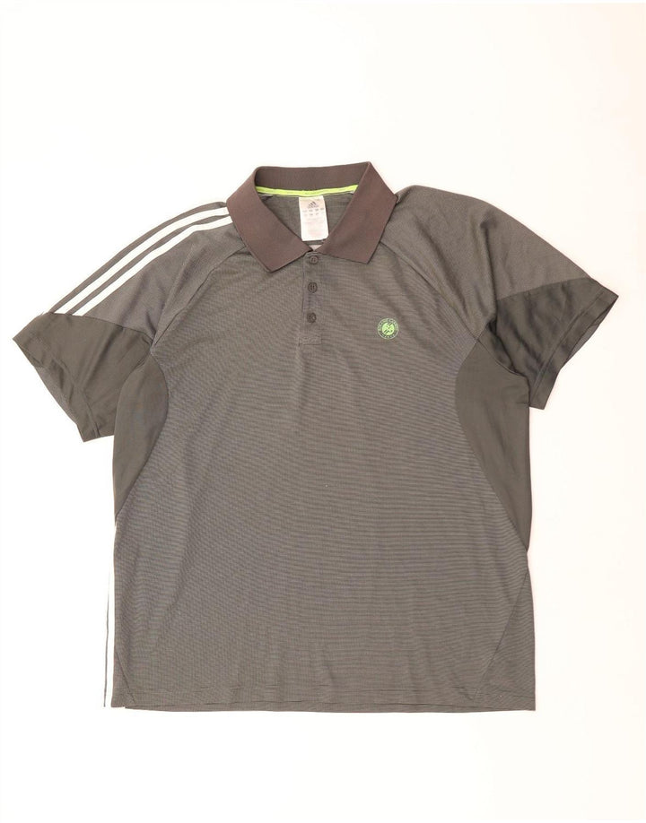 Мужская рубашка поло ADIDAS Rolando Carros XL серая в тонкую полоску