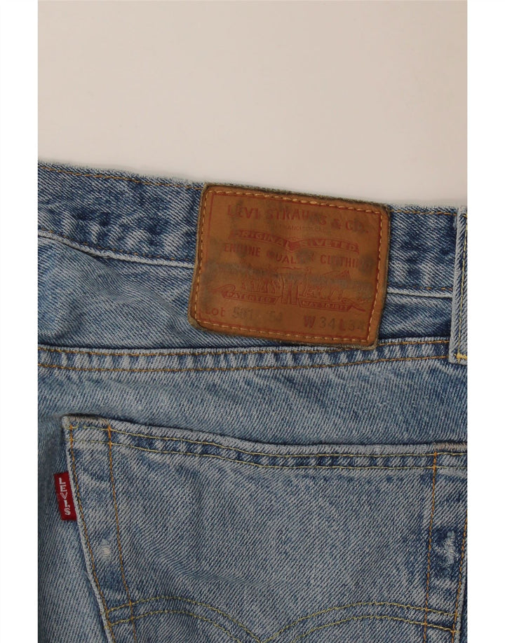 Мужские прямые джинсы Levi's 501 W34 L34 синие, хлопок