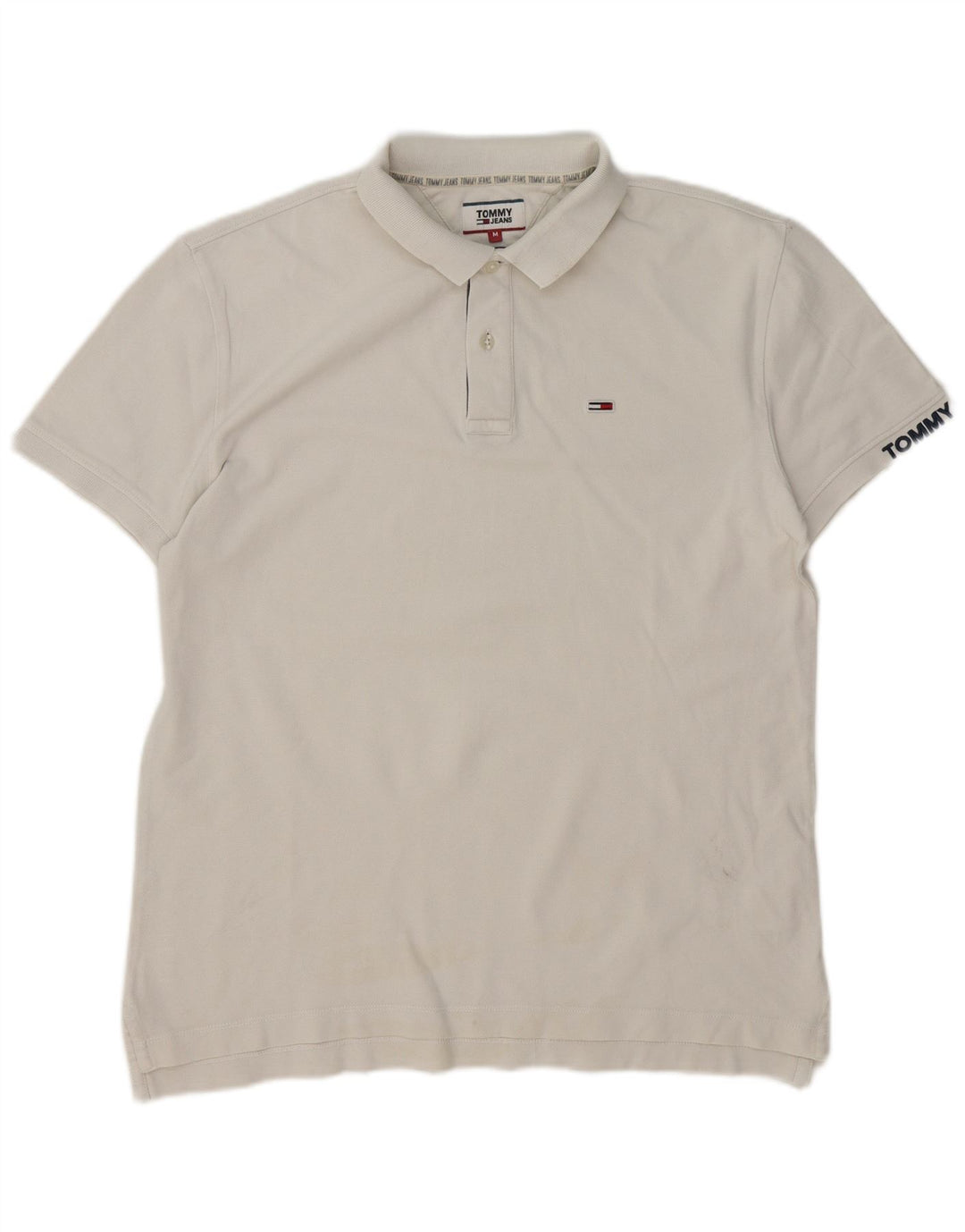 Мужская рубашка-поло Tommy Hilfiger из хлопка среднего размера белого цвета