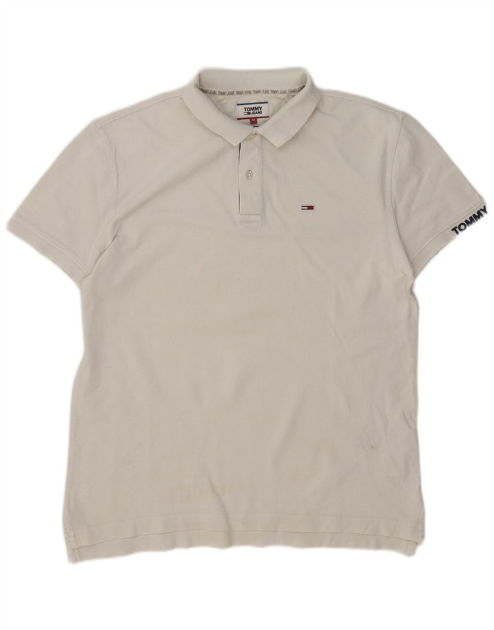 Мужская рубашка-поло Tommy Hilfiger из хлопка среднего размера белого цвета
