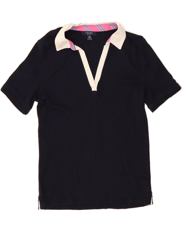 CHAPS Womens Polo Shirt UK 12 Medium Navy Blue Cotton Vintage Chaps and Second-Hand Chaps from Messina Hembry 
