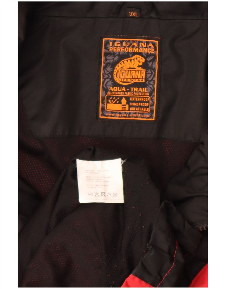 Мужская дождевик Iguana UK 46 3XL Красный полиэстер с цветными блоками