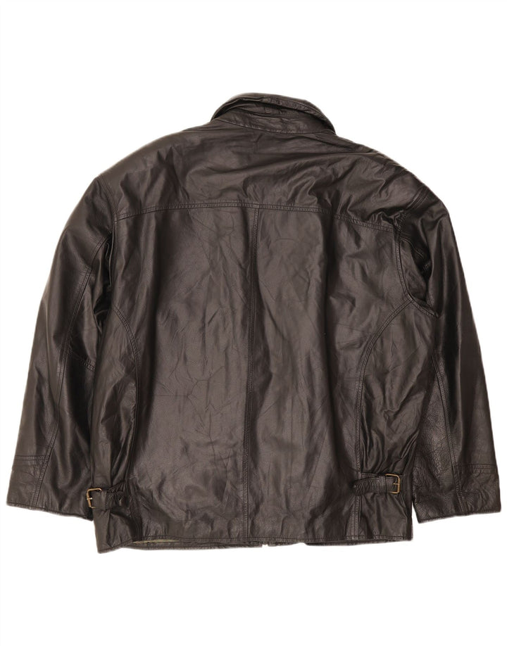 Винтажная мужская кожаная куртка UK 42 XL, черная
