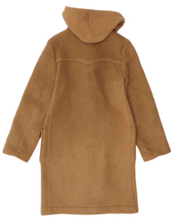 ВИНТАЖНЫЙ женский дафлкот с капюшоном UK 10, маленький бежевый