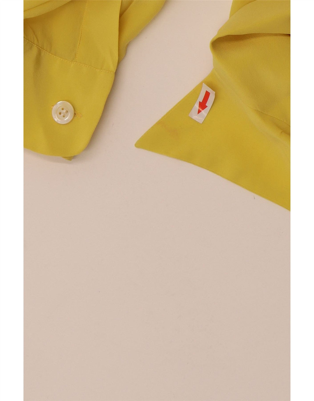 Винтажная женская блузка-рубашка UK 16, большая желтая шелковая блузка